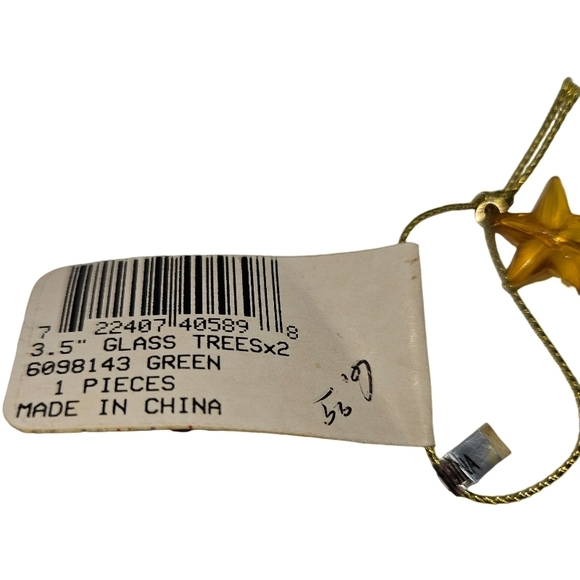 North Star Glass Tree Ornament Set of 3 NWT - Picture 5 of 11